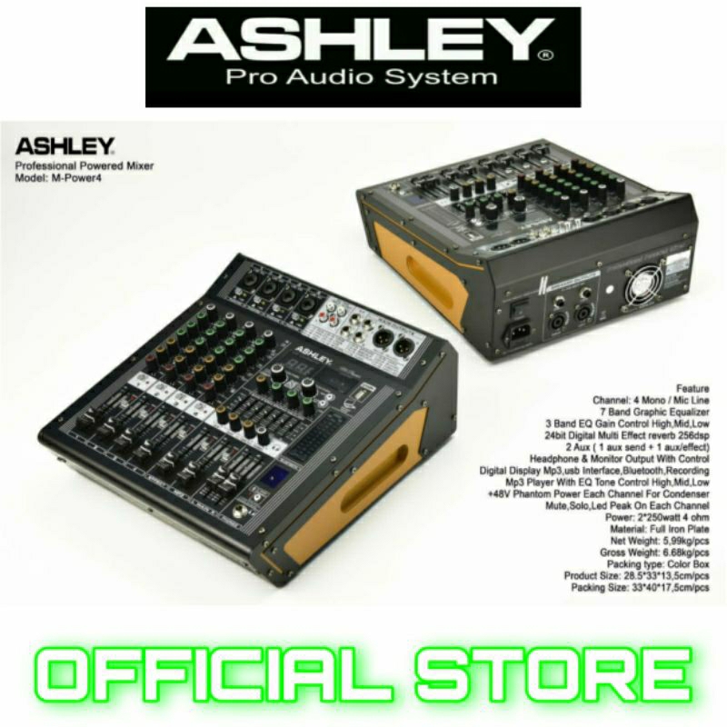 power mixer 4 channel original ashley m power usb bluetooth power mixer
