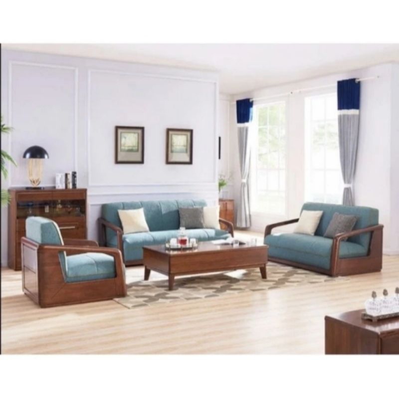 set sofa tamu jati minimalis modern