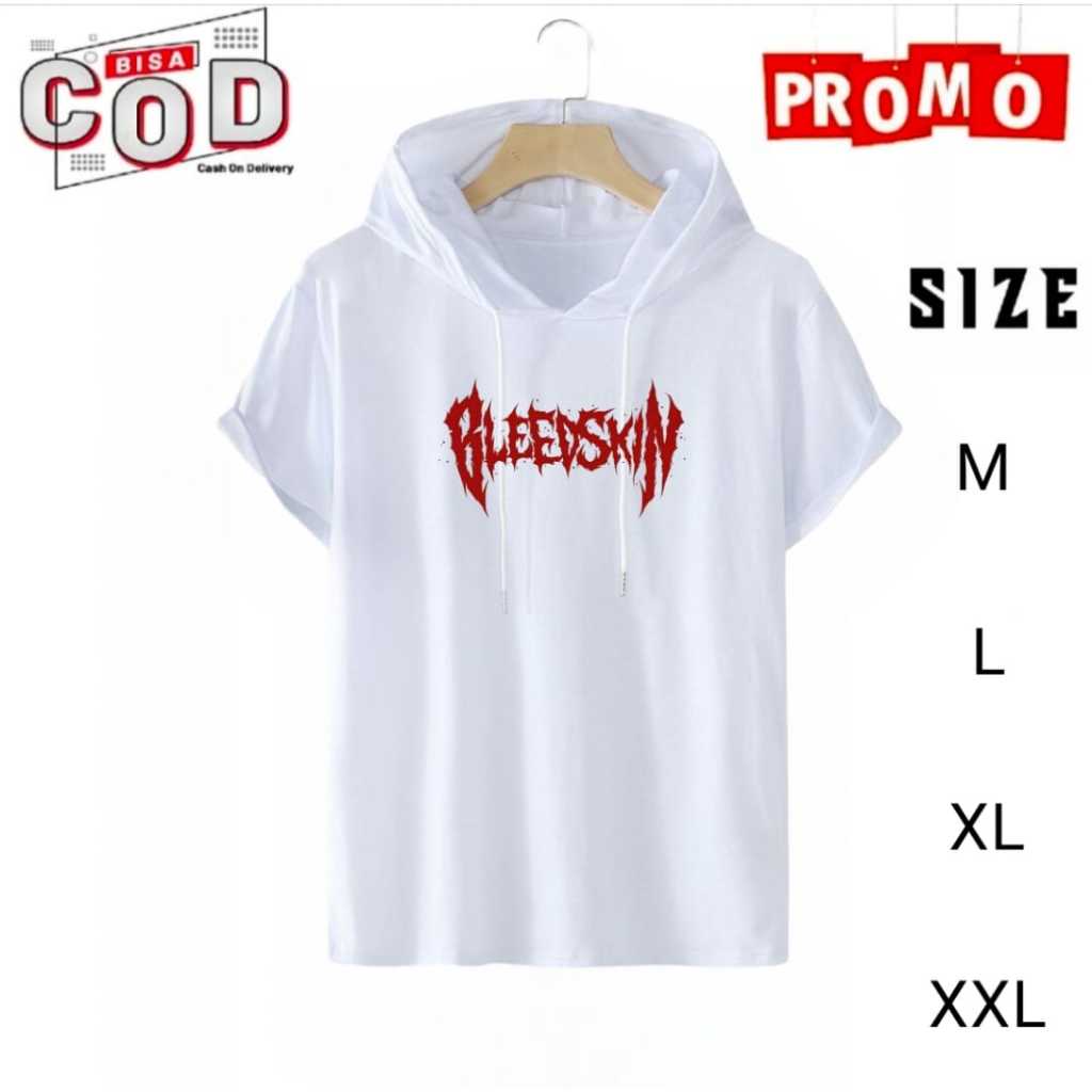 Baju bertopi keren kaos hoodie distro atasan kupluk murah pria lengan pendek