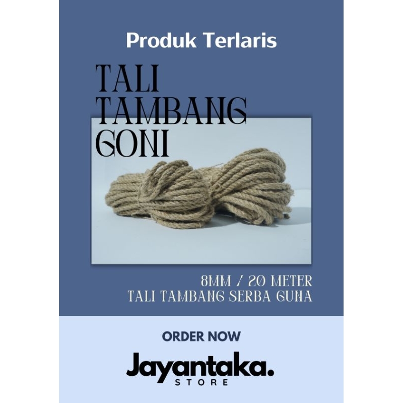Tali Tambang goni 8mm panjang 20 meter / Tali Tambang goni 100% Original