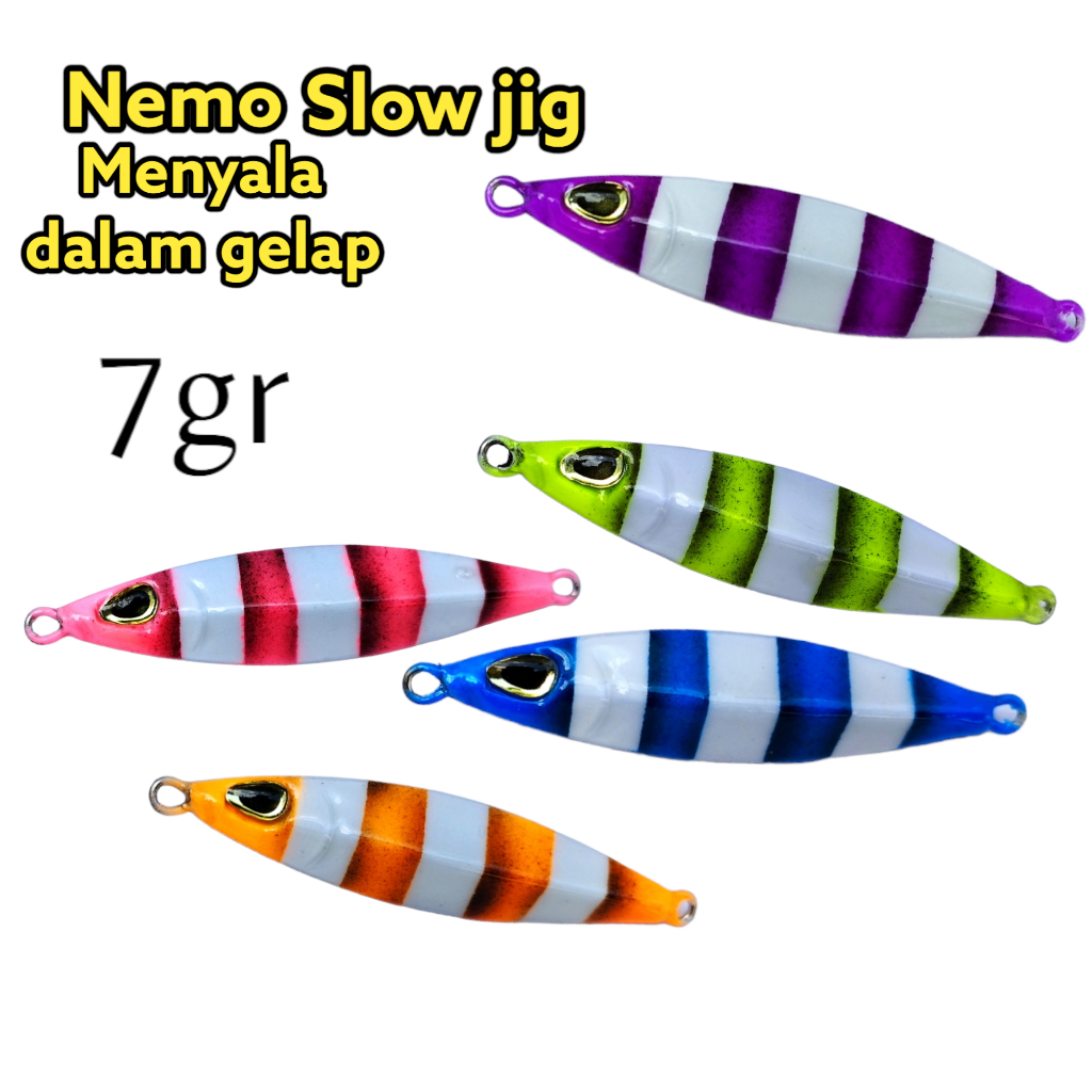 umpan micro jig 7g nemo menyala dalam gelap ful gid umpan casting uman jigging umpan koika 7g10g15g2