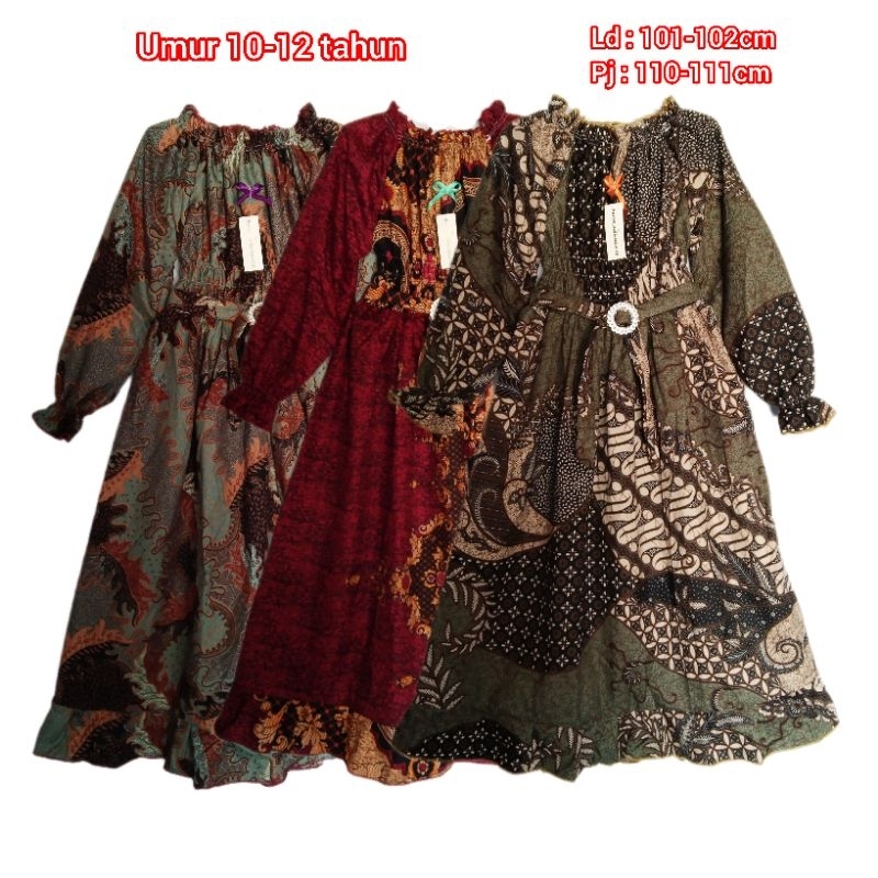gamis batik anak perempuan gamis anak perempuan(batik full)
