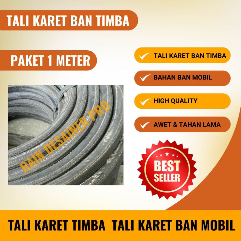 Karet Timba Sumur - Tali Timba Kerekan Bangunan - Tali Karet Ban Mobil Bulat Meteran Berkualitas