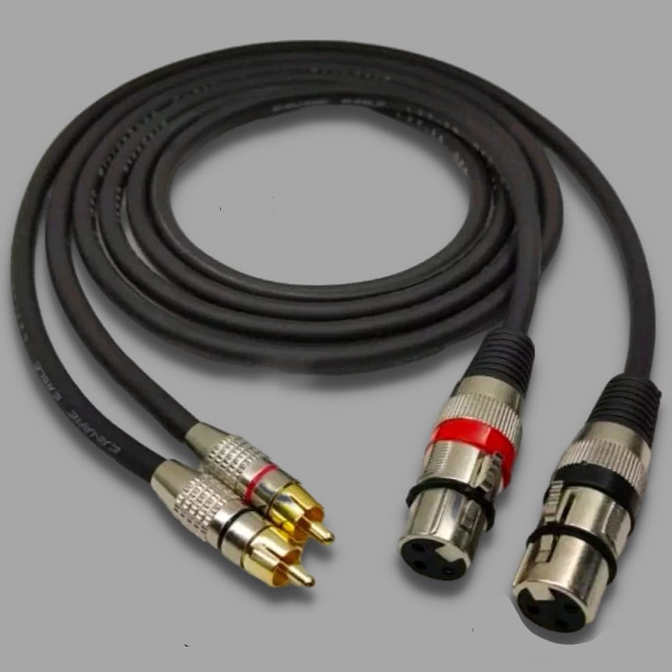 Kabel mixer ke power ampli jack canon xlr female ke rca 1 set  2pcs  H