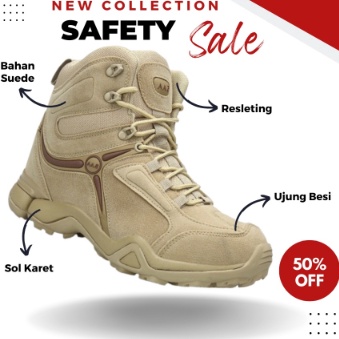 KODE S36V Delta 5AA Sepatu Boots Safety Tactical Satpol pp Polisi TNI Pdl PDH Hiking Gunung Pria Ori