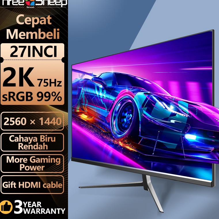 ART E6P 27 inch MONITOR 19218 75Hz IPS PANEL 2K Tampilan Lengkung Monitor PC displayKantor Rumah 24 