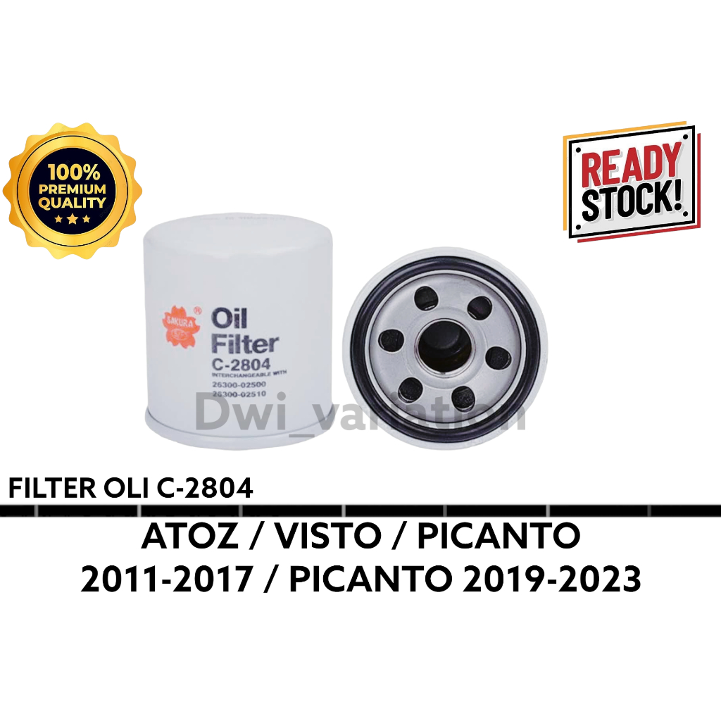 FILTER OLI KIA PICANTO / ALL NEW PICANTO ORIGINAL PRODUK SAKURA C-2804