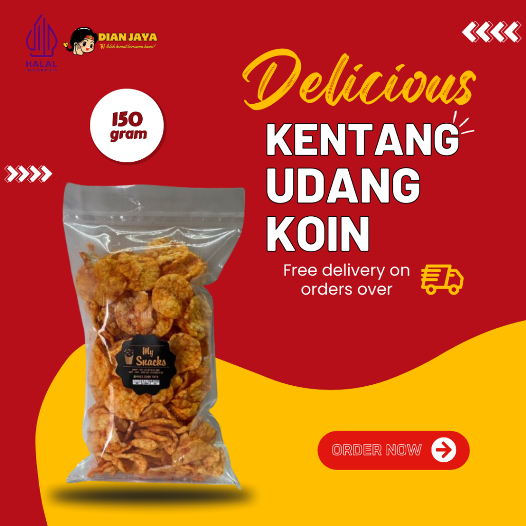 

Keripik Kentang Udang Koin - Cemilan Kiloan