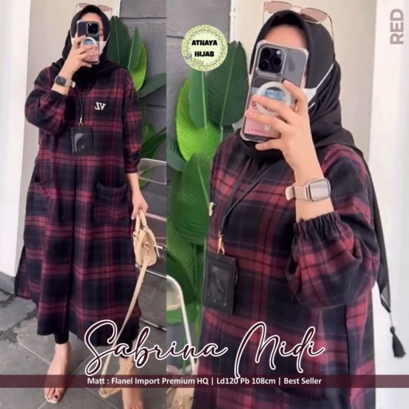 Baju Tunik Wanita Premium Sabrina Midi By Athaya Hijab