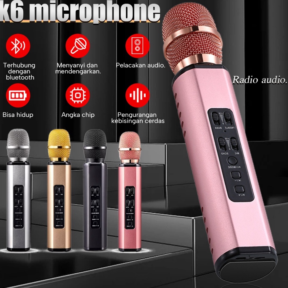 ART A36L mic bluetooth karaoke K6 Mikrofon nirkabel pemutar karaoke speaker mikrofon KTV stereo