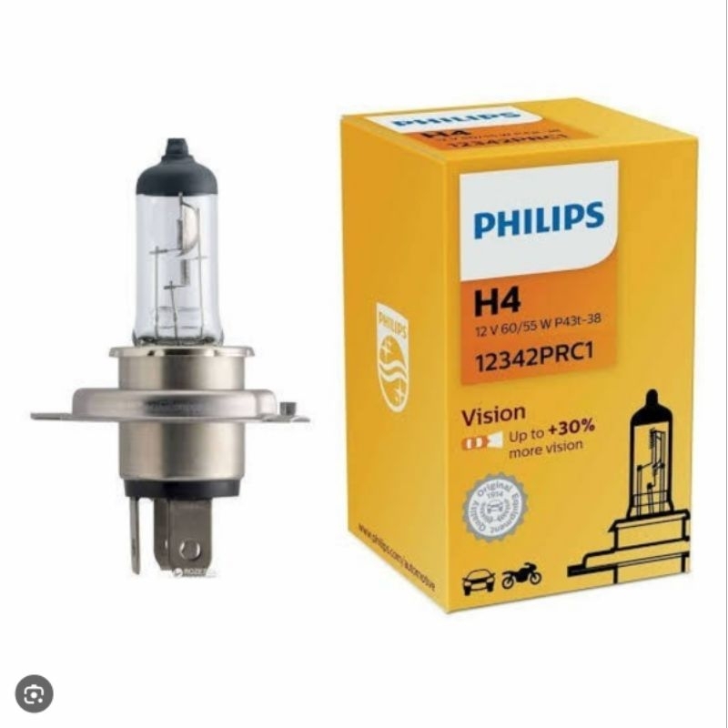 Lampu Halogen H4 12V 60/55W Original Philips H4 12V