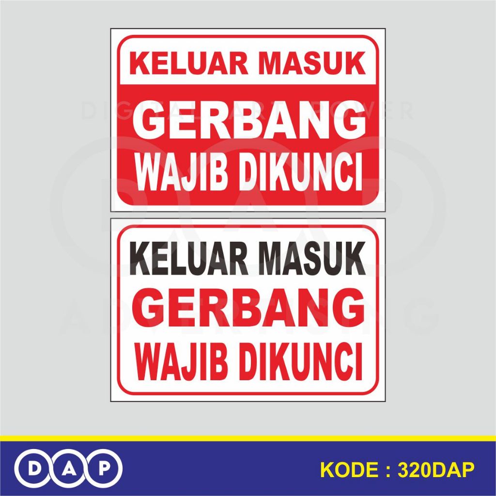 

320 - STIKER GERBANG WAJIB KUNCI - 30 X 20 CM - VYNIL - TERBAIK