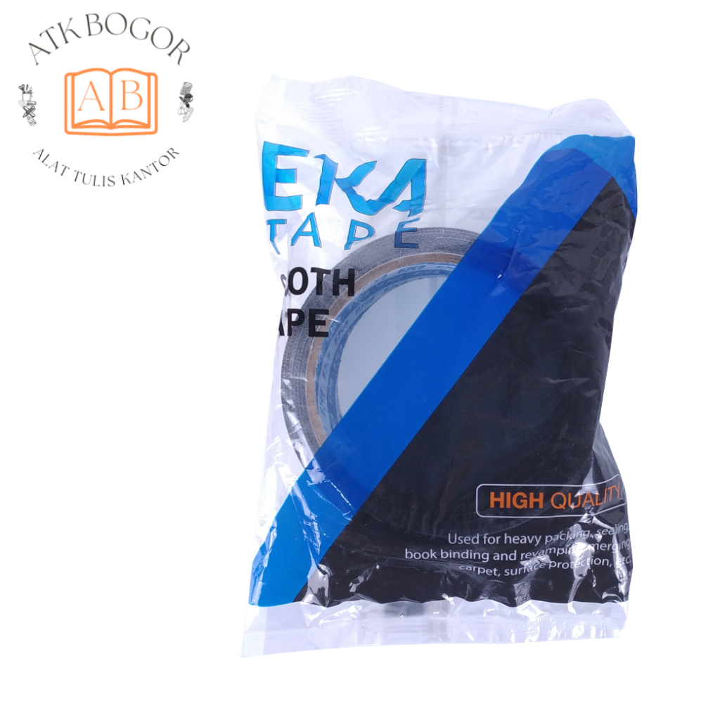 Lakban Hitam Eka Tape CLT Cloth Tape 34 mm x 10 Y