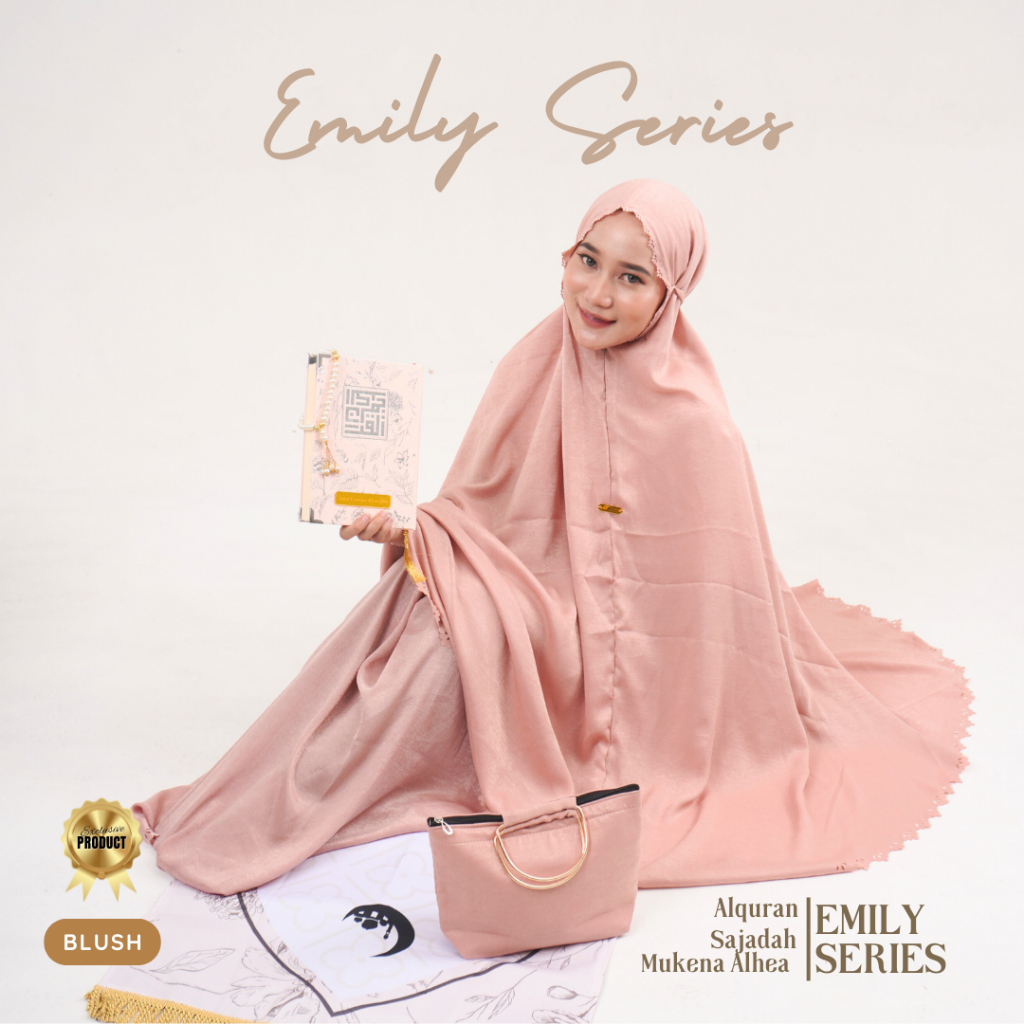 Mukena/Alquran/Sajadah Seserahan Free Tasbih, Tuding, Custom Nama di Alquran Motif EMILY SERIES