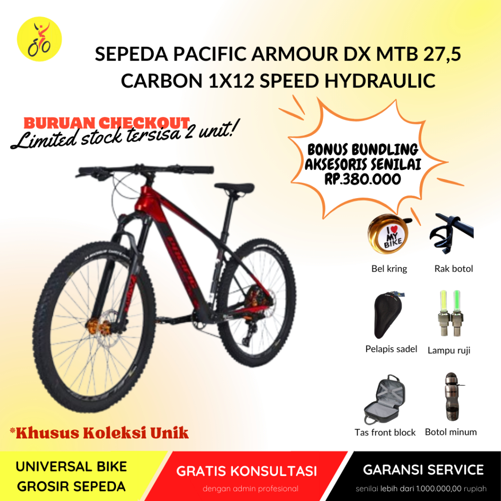 Sepeda Gunung Frame Carbon teringan awet kuat ORIGINAL Bergaransi 1 Tahun PACIFIC ARMOUR 27,5
