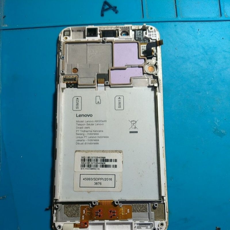 frame dudukan lcd Lenovo A6020a46 original bonus