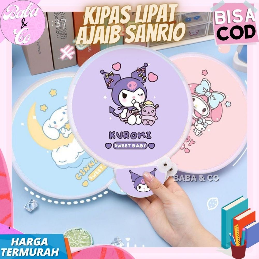 KIPAS SANRIO LIPAT BULAT KIPAS LIPAT AJAIB SANRIO LUCU KIPAS TANGAN SANRIO BULAT