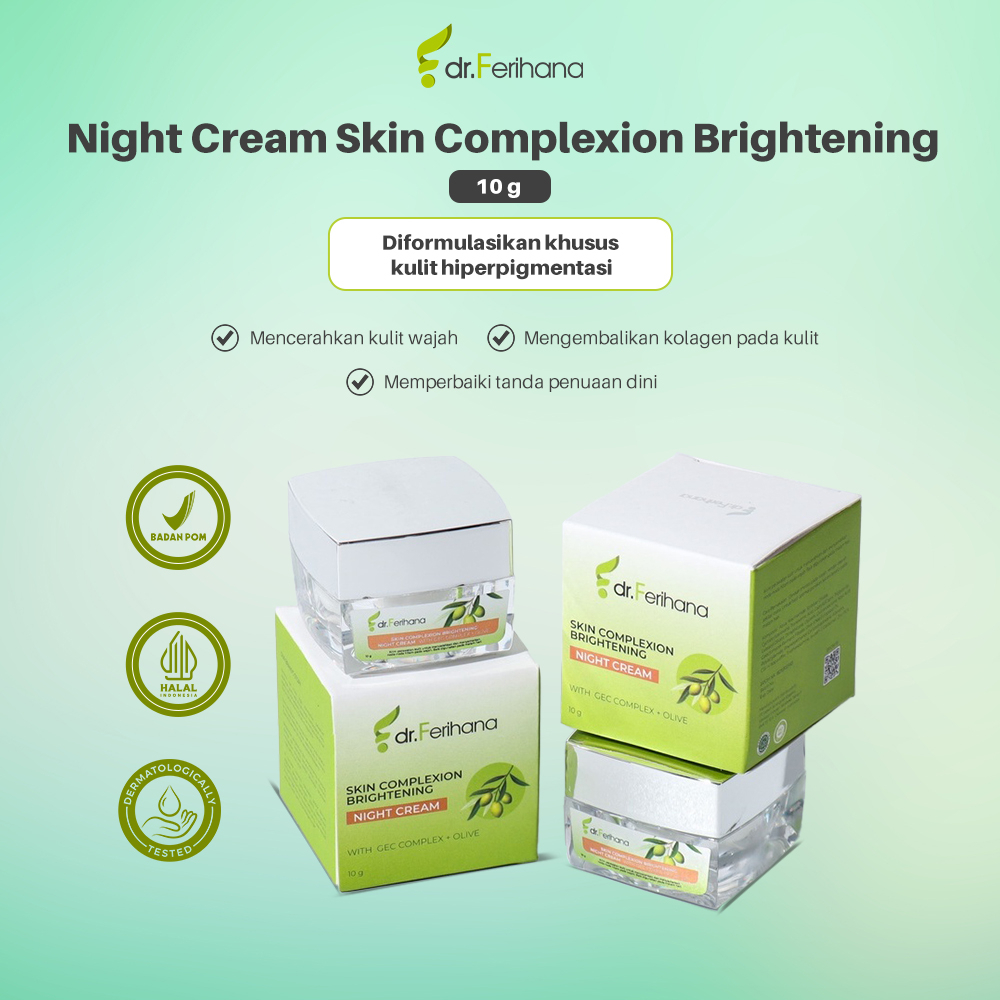 (dr. Ferihana) Night Cream Flek &amp; Melasma Berat-Skin Brightening Complexion 10gr