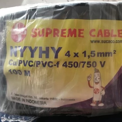 Kabel NYYHY  Kabel Serabut 4x15mm  4x15 mm Hitam Meteran