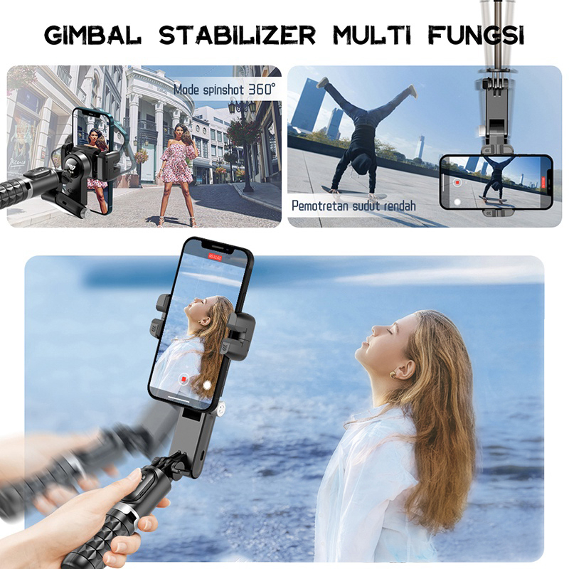 FTT  Q18 Gimbal Stabilizer Handphone Gimbal Stabilizer Tongsis Bluetooth Tripod/Stabilizer Smartphone Gimbal-2