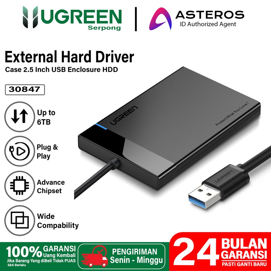 UGREEN External Hardisk SSD Portable 30847 2.5 USB 3.0 Enclosure
