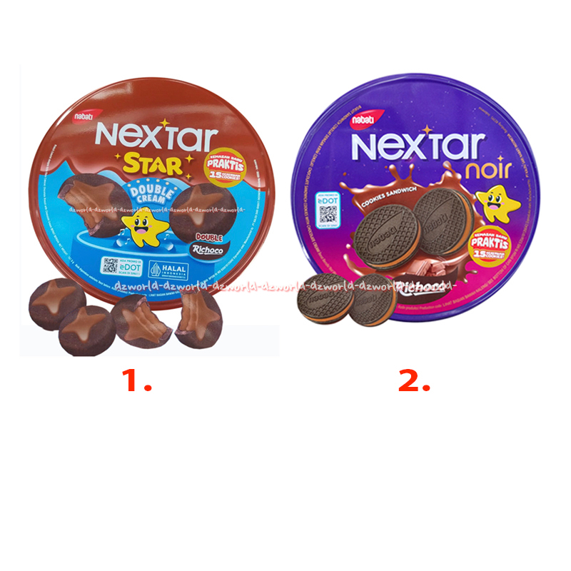 

Nabati Nextar Star Noir 105gr Double Cream Richoco Sandwich Biskuit Isi Krim Coklat Kemasan Kaleng Cokelat Cookies Next Start