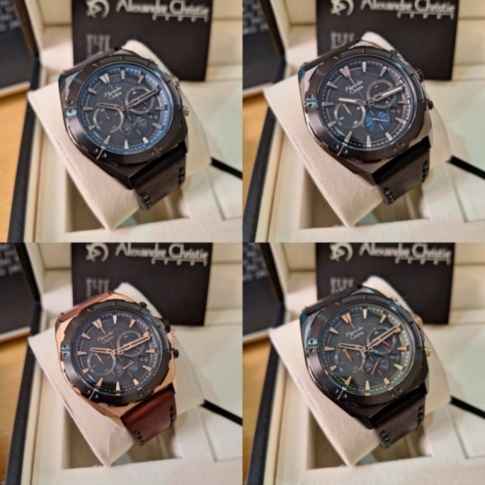 JAM TANGAN Alexandre Christie AC 6664 Jam Tangan Pria Kulit Original