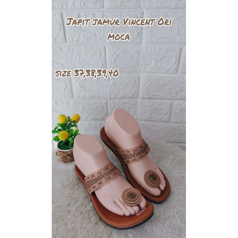 Sandal Vincent Ori (Japit Jamur mocca)