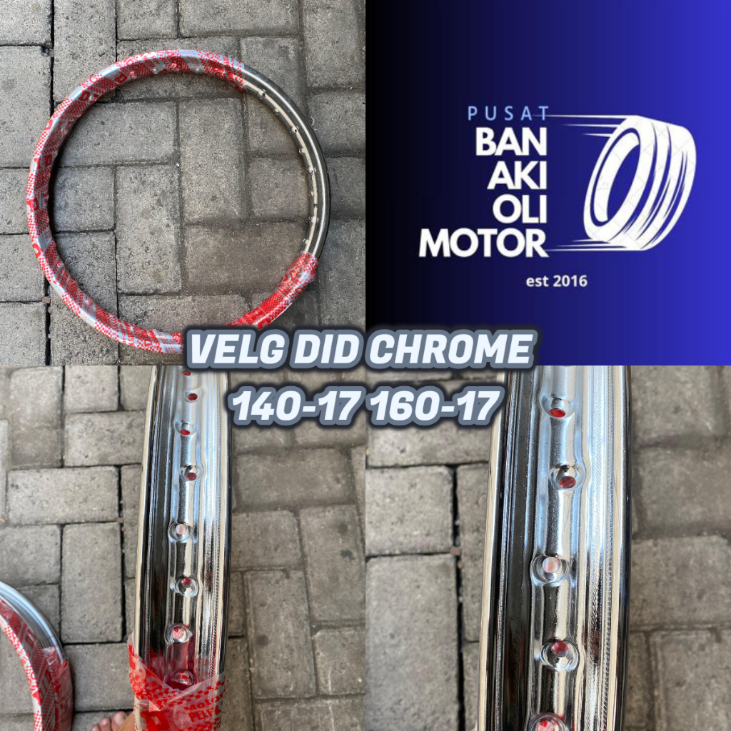 VELG DID SEMUA UKURAN RING 17 || VELG LINGKARAN DID CHROME 140-17 160-17 185-17 215-17 250-17