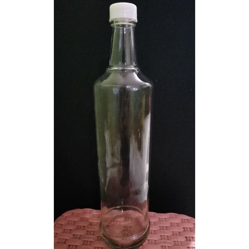 Botol kaca 800ml / Botol wadah madu/Botol kaca bening +tutup plastik