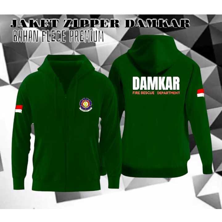 Jaket Damkar / Jaket Zipper Damkar / Bahan Flece Premium0