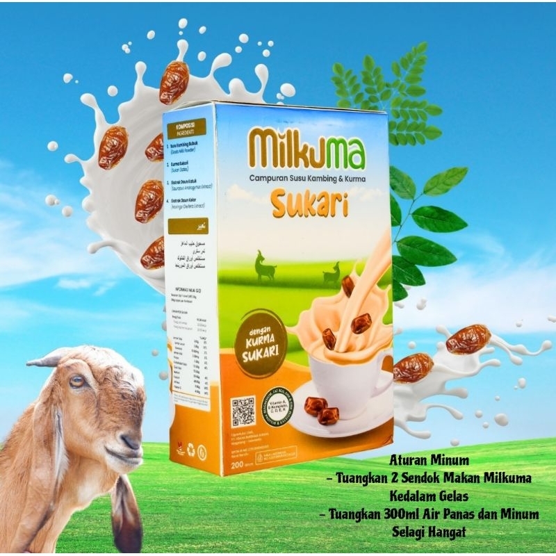 

MILKUMA Sukari Susu Kambing Etawa Bubuk Dengan Rasa Kurma Sukari Daun Kelor Daun Katuk