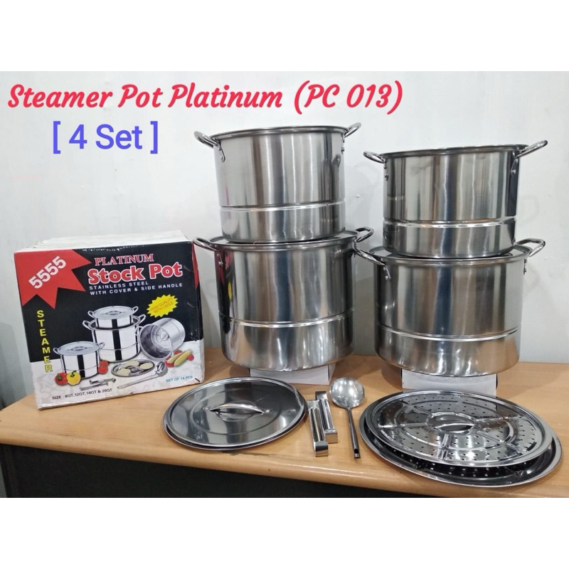 Dandang Stockpot 5555 Set 4 Pcs Stainless Steel