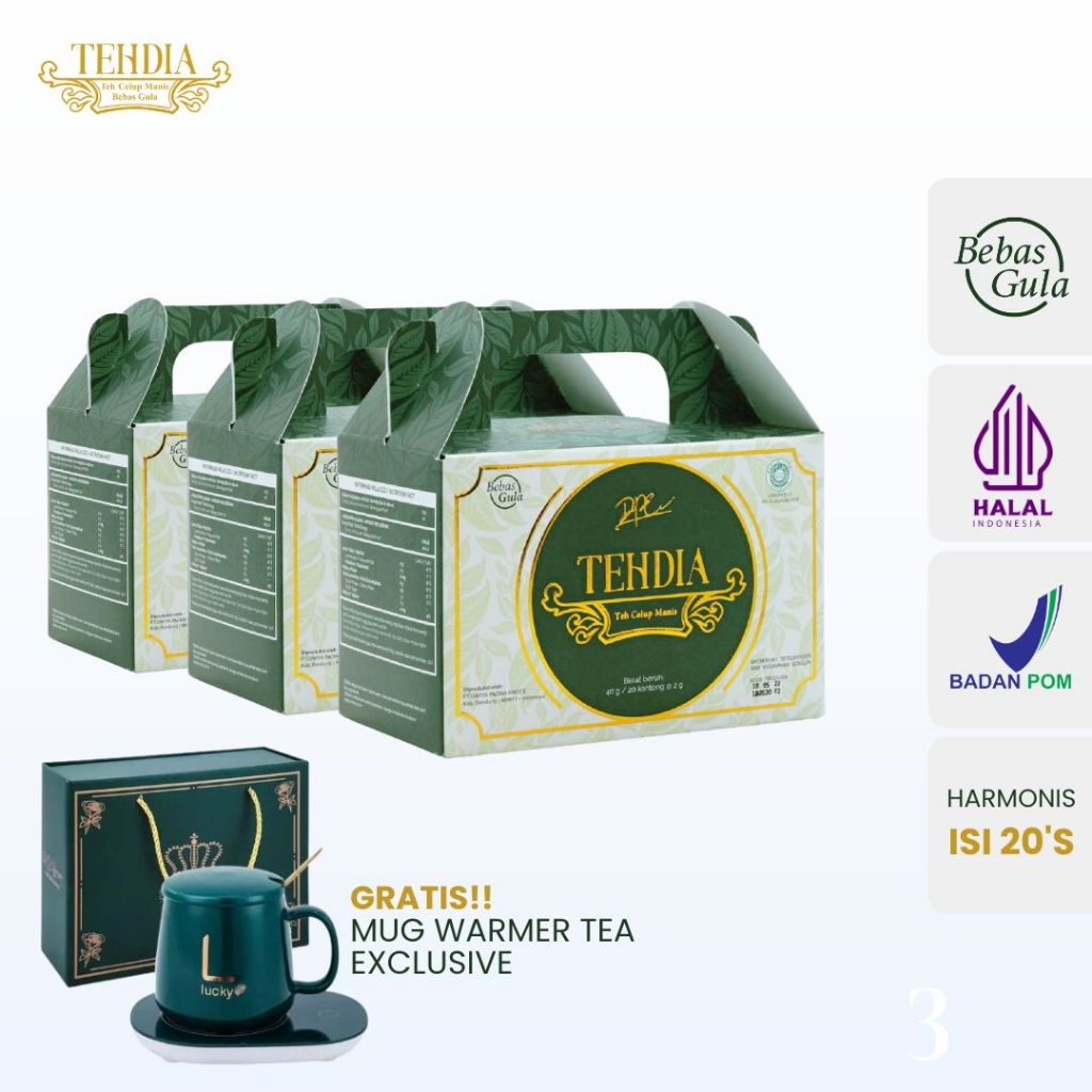 

TEHDIA Teh Celup Manis Bebas Gula 20s x 3 Box