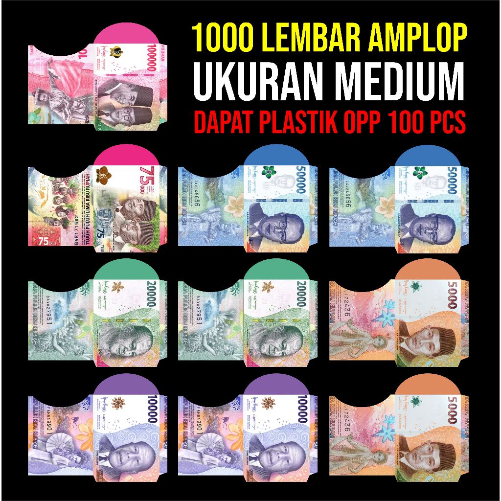 

AMPLOP MOTIF UANG LEMBARAN 1000 PCS