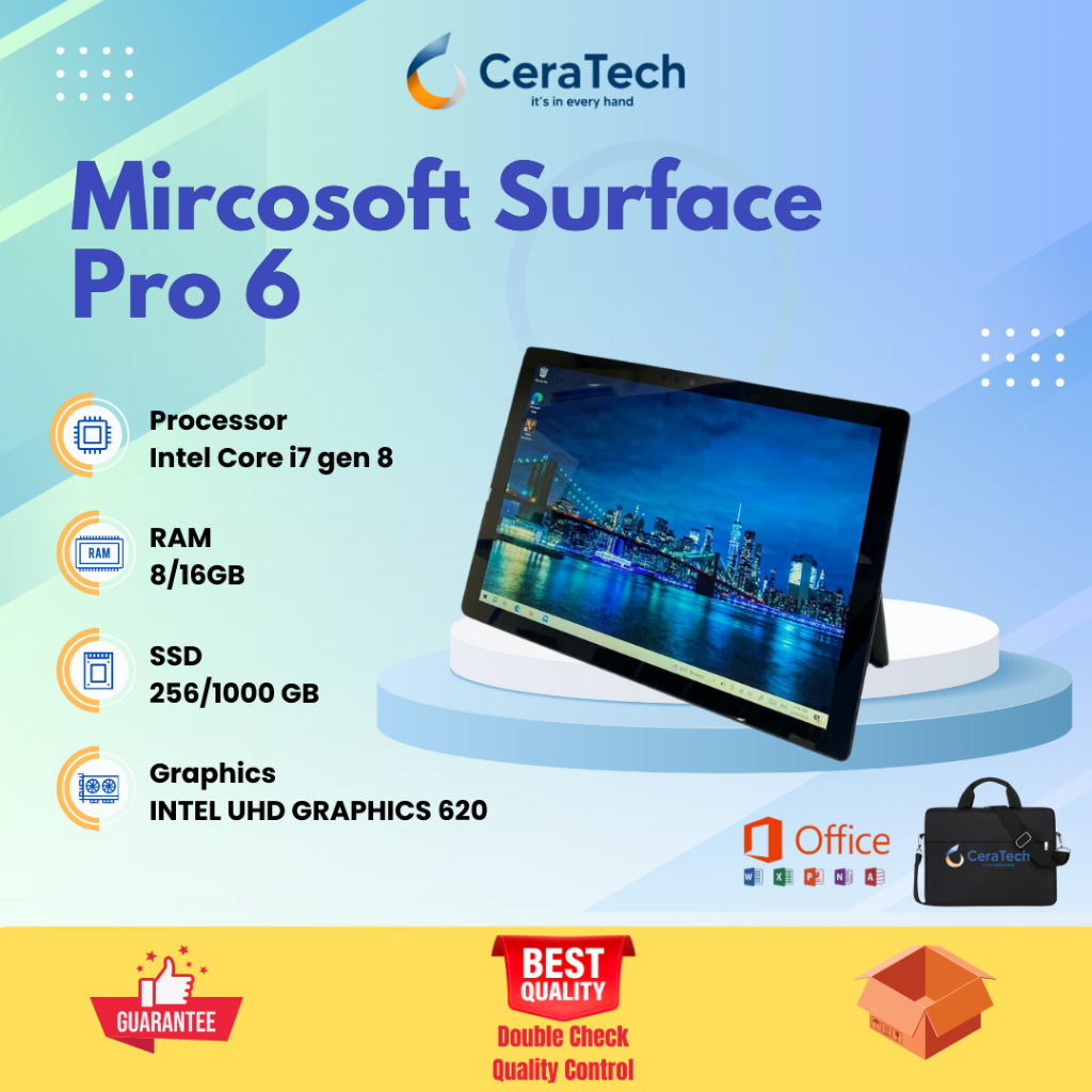 Mircosoft Surface Pro 6 i7 gen 8 Ram 8/16 GB SSD 256/1000 GB