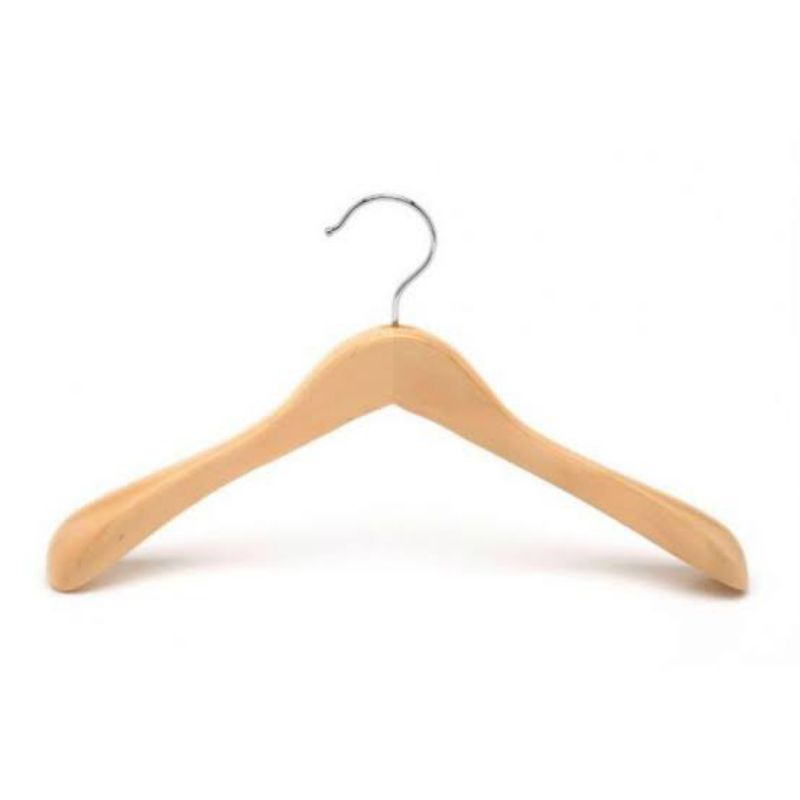Hanger Kayu 1 Lusin Dewasa Natural