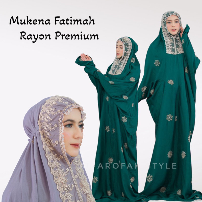 AL AROFAH Mukena Terusan Bordir mewah Fatimah Katun Rayon Premium