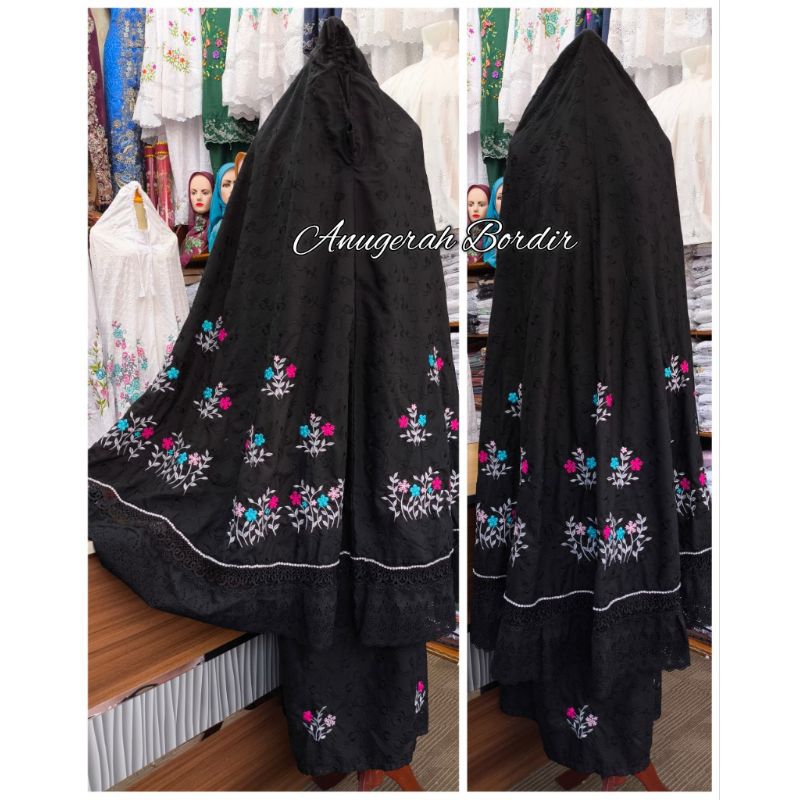 Mukena bordir suji caia bahan katun paris khas Bukittinggi / Padang