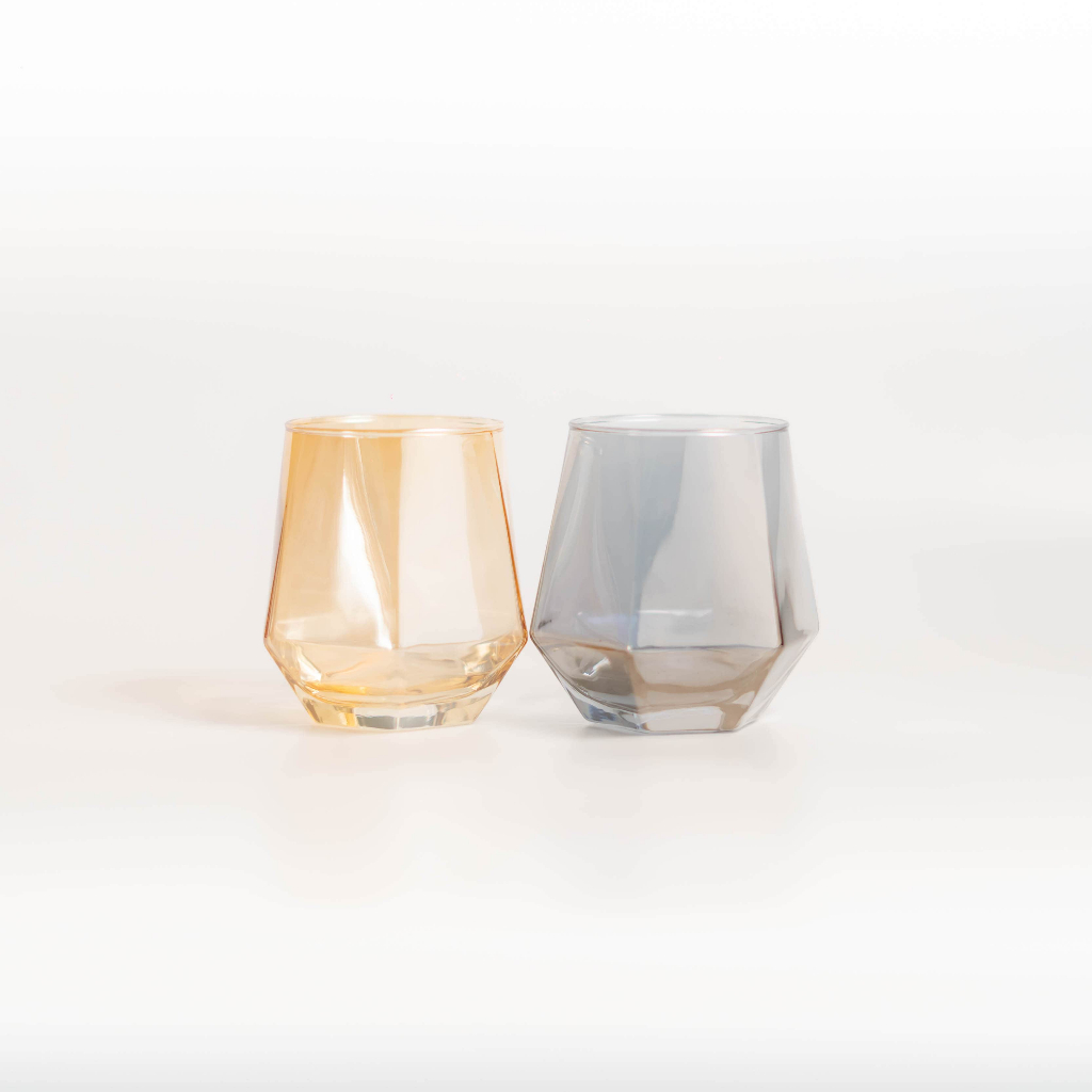 Gelas Aesthetic / Gelas Kaca Bening / Gelas Hexagonal A_Home