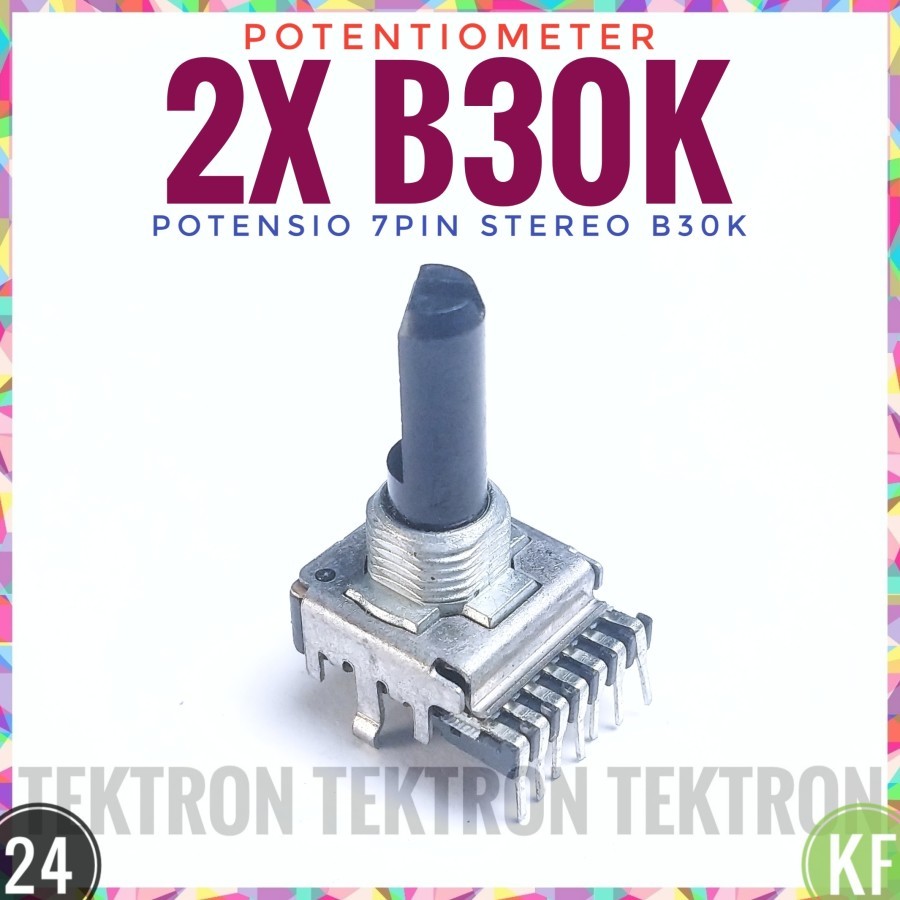 Potentiometer B30K 7pin Stereo B30Kohm 30Kohm Potensio 5BP303