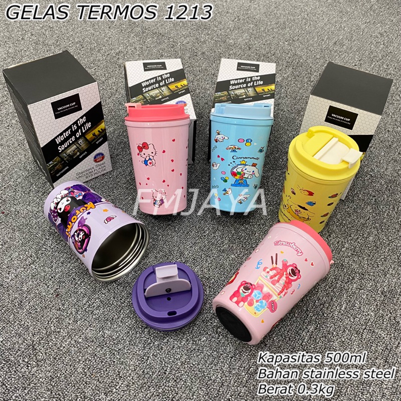 GELAS TERMOS 1213 || MUG TERMOS COFFEE || TUMBLR MOTIF 500ML || GELAS TERMOS KARAKTER