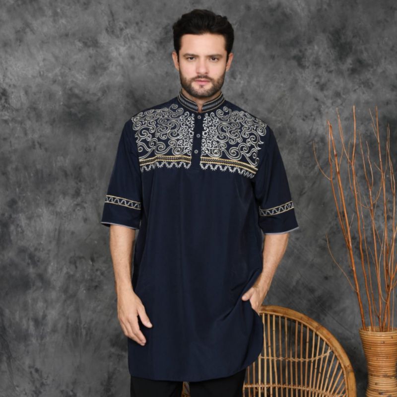 baju Koko bordir saudi/gamis pria/baju Koko bordir premium