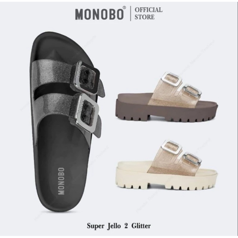 READY STOCK MONOBO SUPER JELLO SANDAL GLITTER BANGKOK