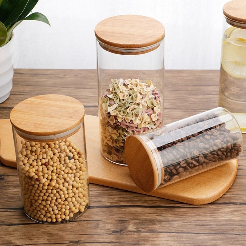 TOPLES KACA Bumbu Jar Serbaguna Kaca Tutup Kayu