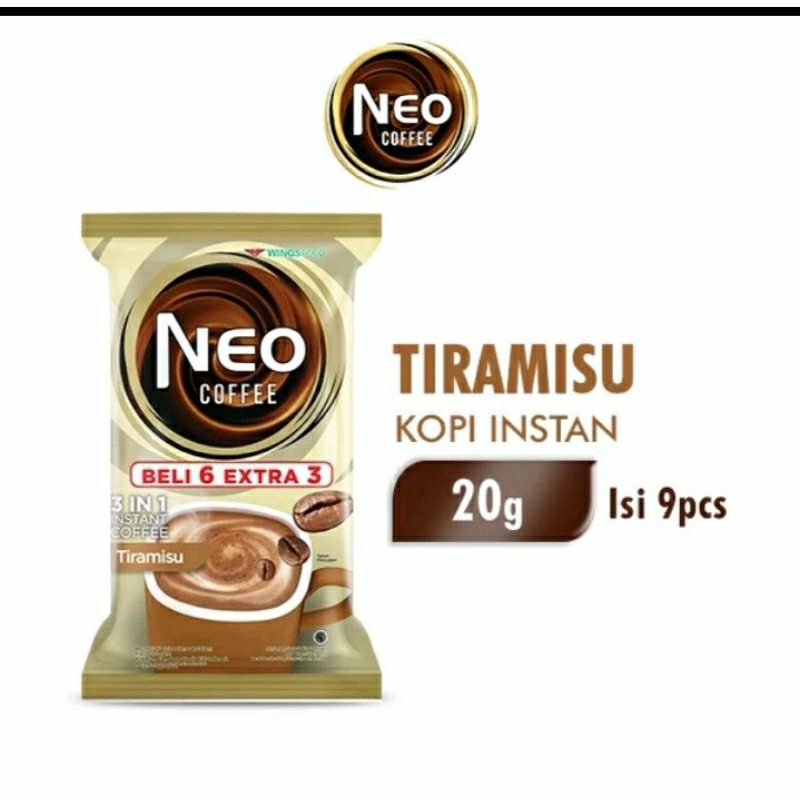 

Neo Coffee Tiramisu 9 Sachet 20 gr Neo Coffe Tiramisu Perpaduan Robusta & Arabica