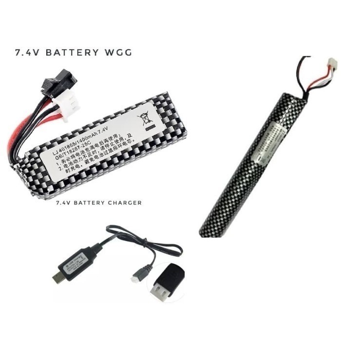 Batre WGG Battery 7.4v Water Gel Blaster Baterai Balok / Tabung WGB