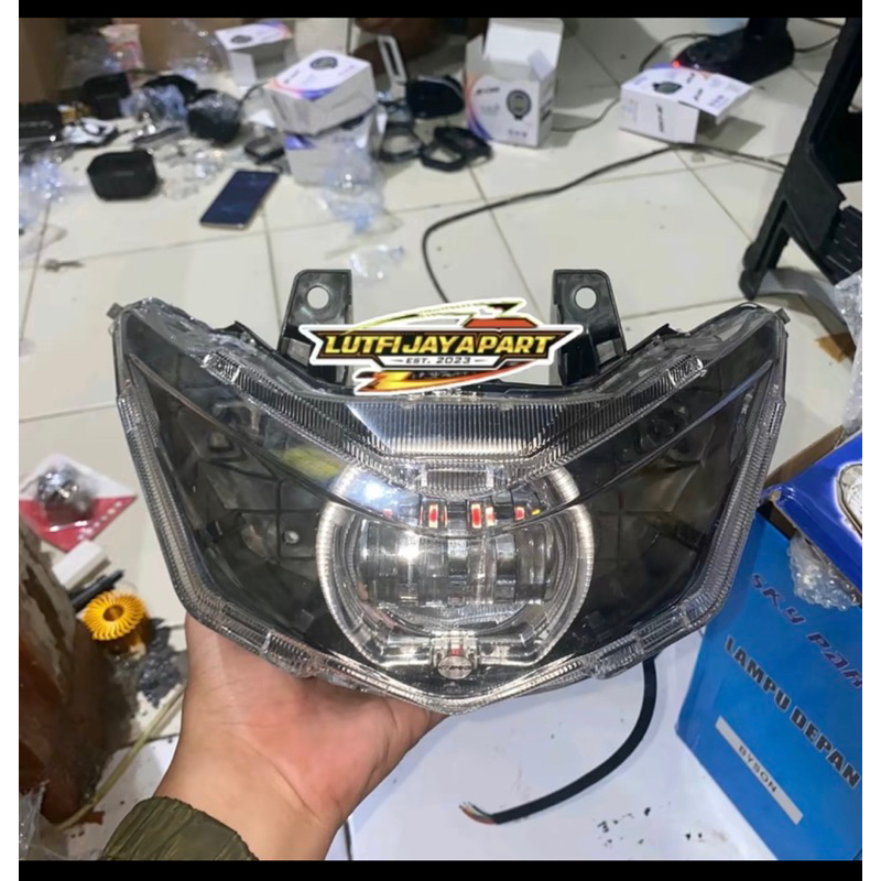 New Reflektor Beat Deluxe 2020-2023 Set Biled Daymaker 4 lensa Cahaya Super Terang Kualitas Terbaik 