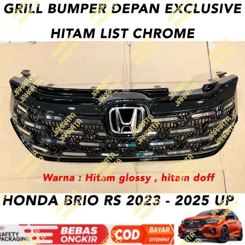 Grill Bumper Depan Brio RS 2023 2024 2025 Exclusive Hitam List Chrome  .
