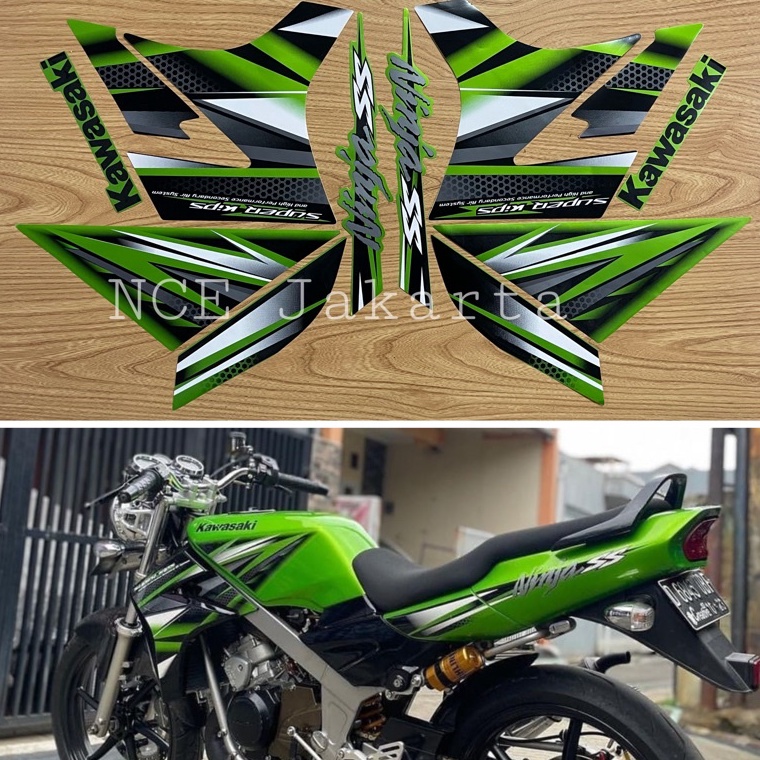 Murah STIKER STRIPING NINJA SS 213 HIJAU METALIK